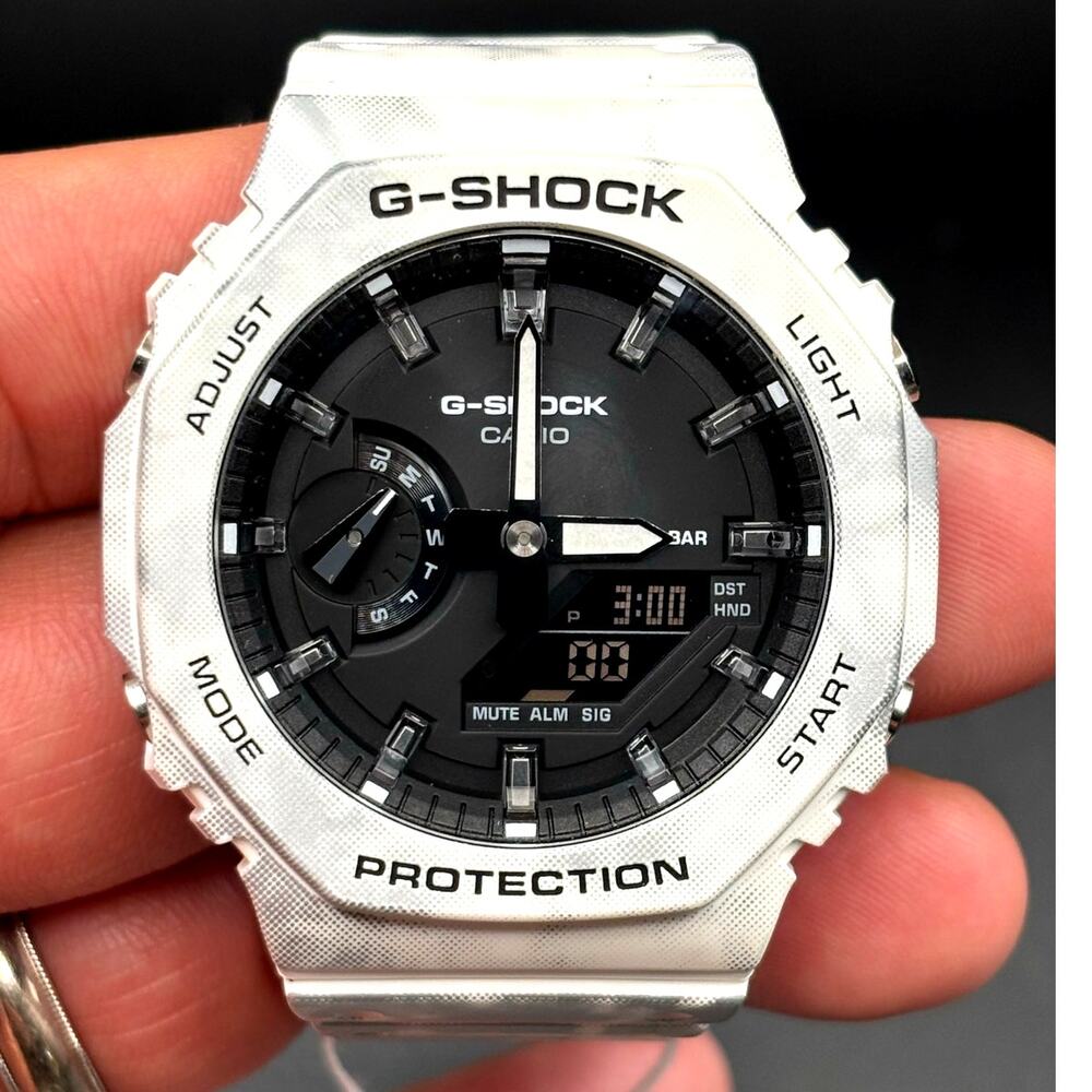 Casio G-Shock GAE2100GC-7A Men’s Carbon Core Camo White Green Khaki Watch NIBWT - Picture 7 of 17